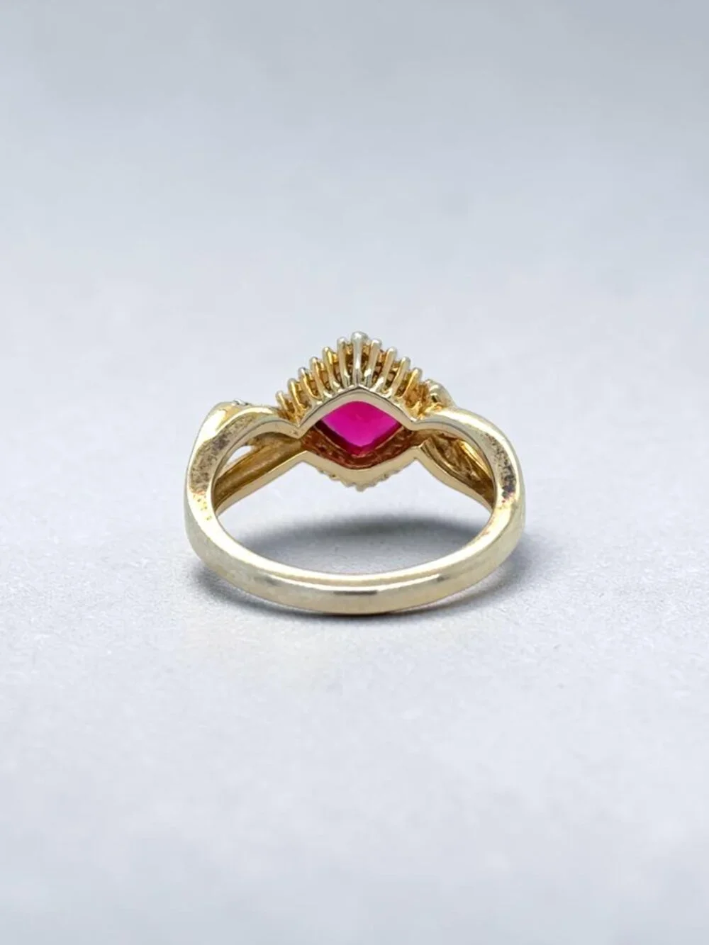 Lab Created Ruby and Diamond Accent Ring in 925 Sterling Silver